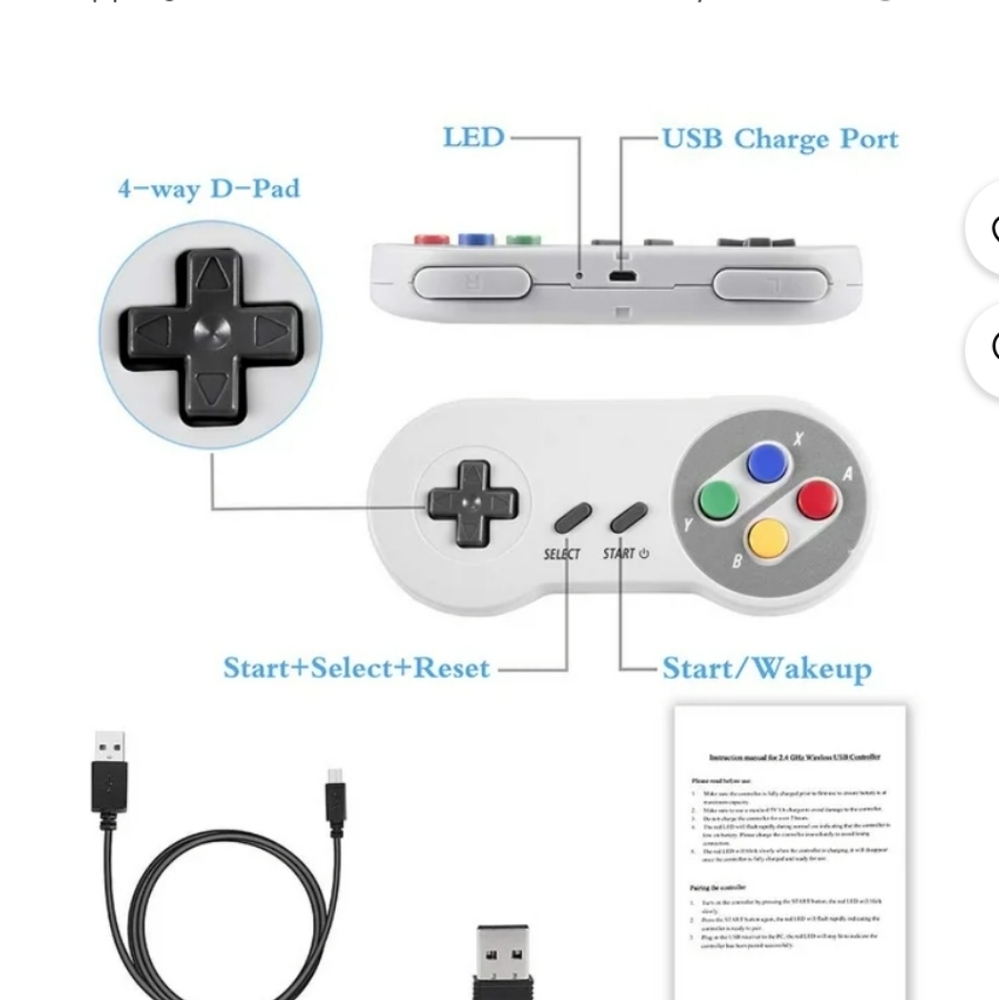 2.4G wireless game controller for PC Notebook Computer, MacBook, Raspberry Pi us - Picture 3 of 5
